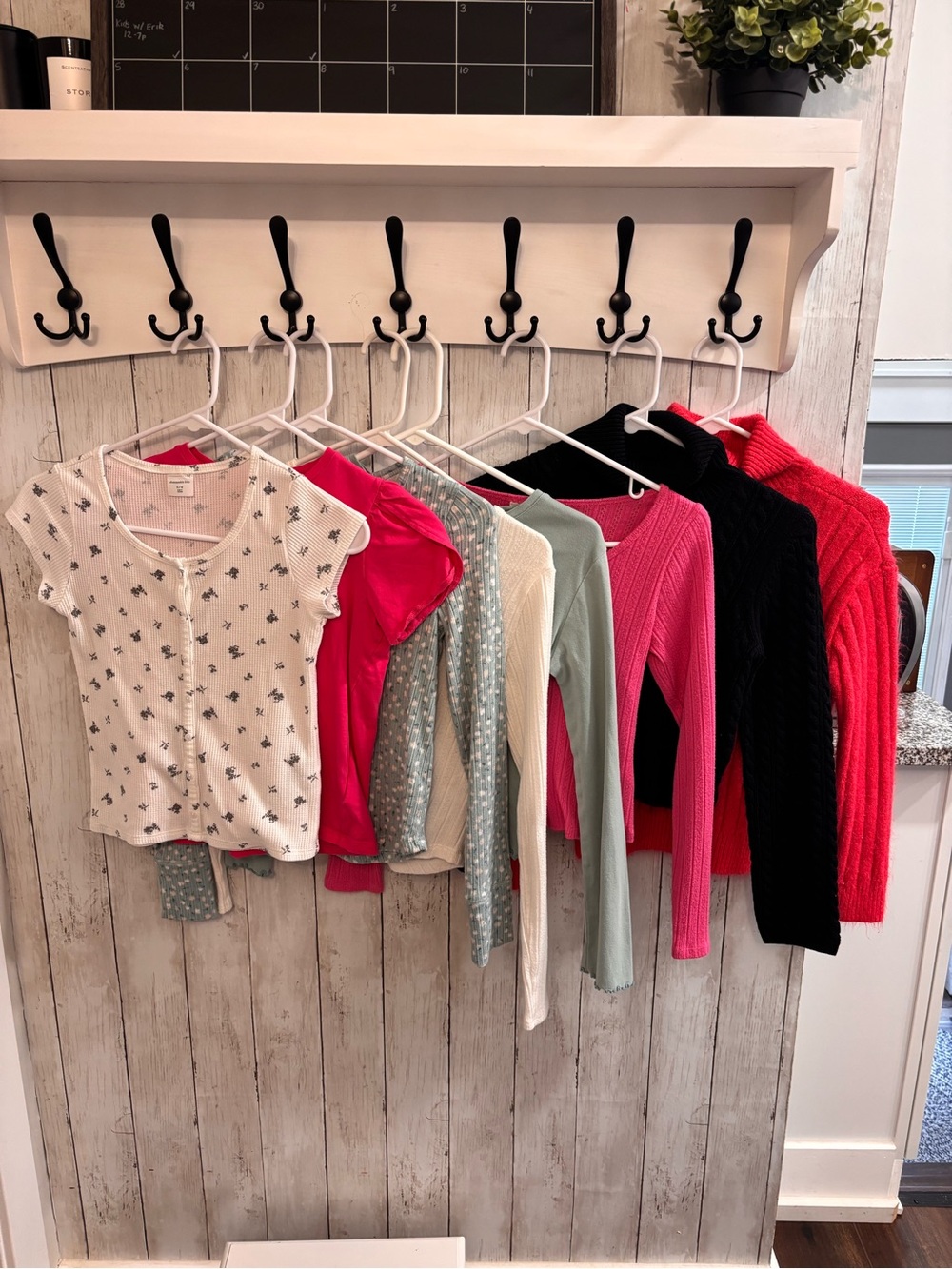 Kids Long & Short Sleeve Top Set - Pink, Black, White, Mint (M 10/12)